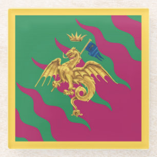 Contrada del Drago (Dragon) Palio di Siena Glazen Onderzetter