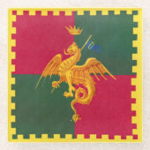 Contrada del Drago (Dragon) Palio di Siena Glazen Onderzetter (Voorkant)