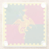 Contrada del Drago (Dragon) Palio di Siena Glazen Onderzetter (Achterkant)