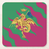 Contrada del Drago (Dragon) Palio di Siena Kartonnen Onderzetters (Voorkant)