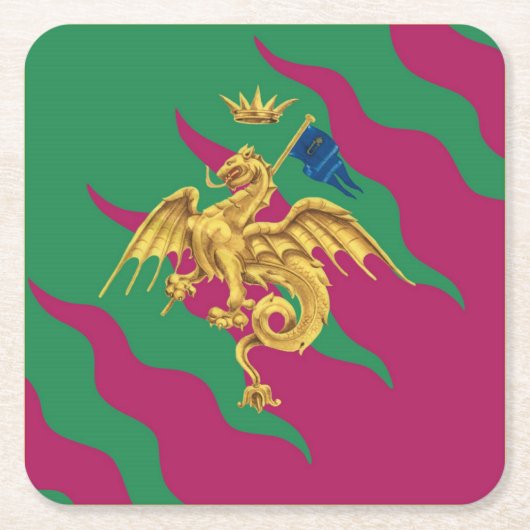 Contrada del Drago (Dragon) Palio di Siena Kartonnen Onderzetters (Voorkant)