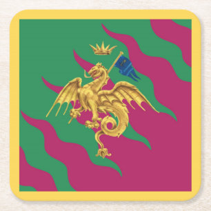 Contrada del Drago (Dragon) Palio di Siena Kartonnen Onderzetters