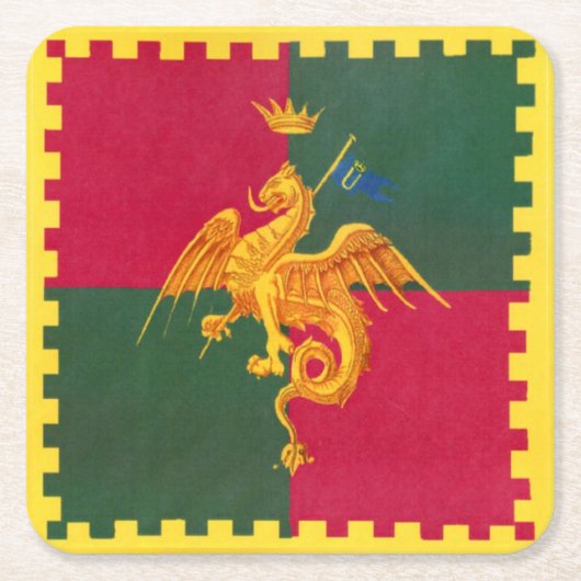 Contrada del Drago (Dragon) Palio di Siena Kartonnen Onderzetters (Voorkant)