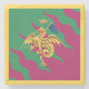Contrada del Drago (Dragon) Palio di Siena Stenen Onderzetter