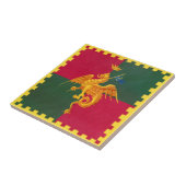 Contrada del Drago (Dragon) Palio di Siena Tegeltje (Zijkant)