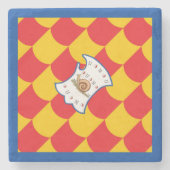 Contrada della Chiocciola (slak) Palio Stenen Onderzetter (Voorkant)