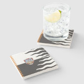 Contrada della Lupa (Zij-Wolf) Palio di Siena Stenen Onderzetter (Zijkant)