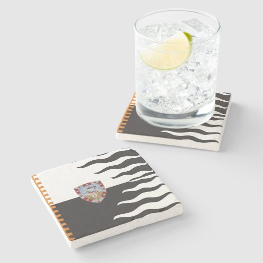 Contrada della Lupa (Zij-Wolf) Palio di Siena Stenen Onderzetter (Zijkant)