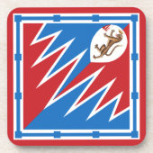 Contrada della Pantera (Panther) Palio di Siena Bier Onderzetter (Voorkant)