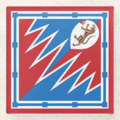 Contrada della Pantera (Panther) Palio di Siena Glazen Onderzetter (Voorkant)