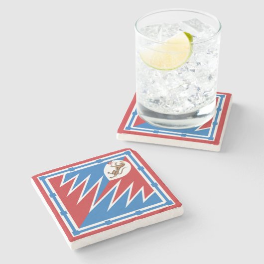 Contrada della Pantera (Panther) Palio di Siena Stenen Onderzetter (Zijkant)