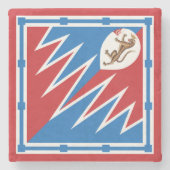 Contrada della Pantera (Panther) Palio di Siena Stenen Onderzetter (Voorkant)