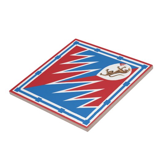 Contrada della Pantera (Panther) Palio di Siena Tegeltje (Zijkant)