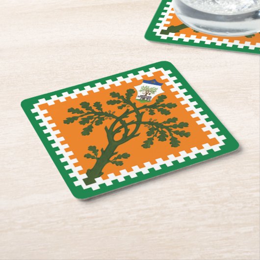 Contrada della Selva (Forest) Palio di Siena Kartonnen Onderzetters (Schuin)