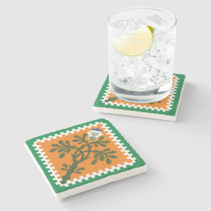 Contrada della Selva (Forest) Palio di Siena Stenen Onderzetter