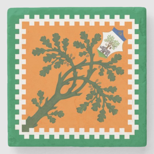 Contrada della Selva (Forest) Palio di Siena Stenen Onderzetter (Voorkant)