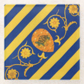 Contrada della Tartuca (Tortoise) Palio di Siena Glazen Onderzetter (Voorkant)