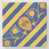 Contrada della Tartuca (Tortoise) Palio di Siena Stenen Onderzetter (Voorkant)