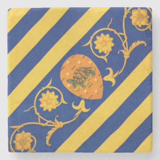 Contrada della Tartuca (Tortoise) Palio di Siena Stenen Onderzetter (Voorkant)