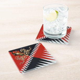 Contrada Priora della Civetta (Owl) Palio di Siena Glazen Onderzetter