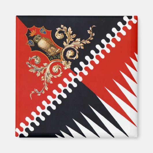 Contrada Priora della Civetta (Owl) Palio di Siena Magneet (Voorkant)