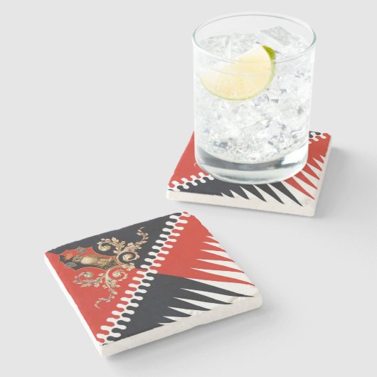 Contrada Priora della Civetta (Owl) Palio di Siena Stenen Onderzetter (Zijkant)