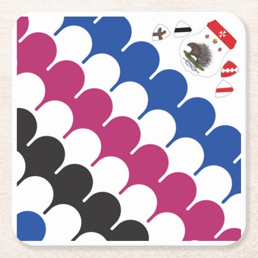 Contrada Sovrana dell' Istrice (Porcupine) Palio Kartonnen Onderzetters (Voorkant)