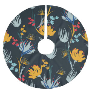 Contrast bloemborstel: zwart naadloos kerstboom rok