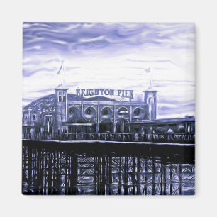 Contrast Brighton Pier Digital Painting Magneet