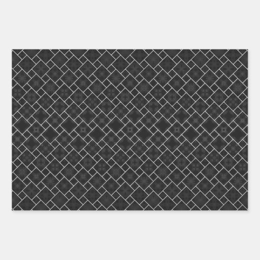 Contrast Elegantie: Monochrome Magic Gift Wrap Inpakpapier Vel (Voorkant 2)