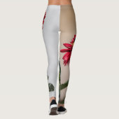 "Contrast in bloei: zwart en rood bloem" Leggings (Achterkant)