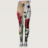 "Contrast in bloei: zwart en rood bloem" Leggings (Voorkant)