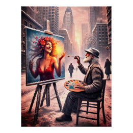 Contrast of Worlds - De visie van de schilder Perfect Poster