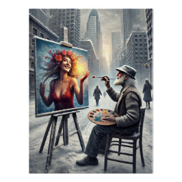 Contrast of Worlds - De visie van de schilder Perfect Poster
