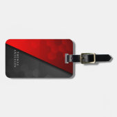 Contrast red black geometric hexagons background bagagelabel (Voorkant horizontaal)