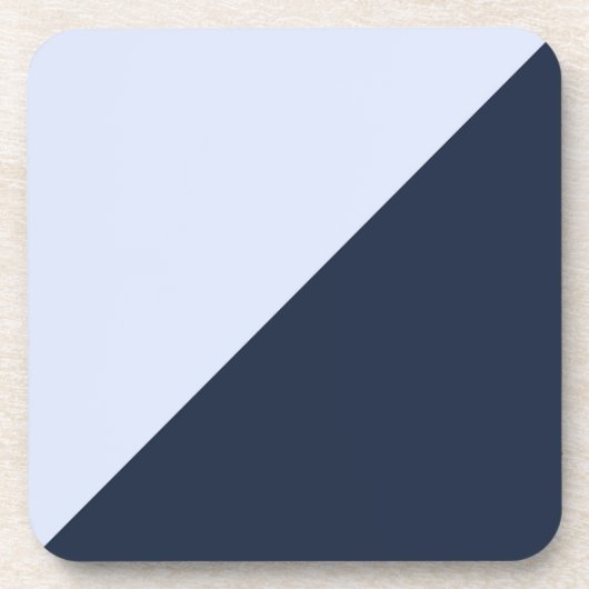 Contrastend Light Sky Blue en Dark Navy Blue Bier Onderzetter (Voorkant)