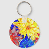 Contrasterende basis-Button-sleutelring Sleutelhanger (Voorkant)