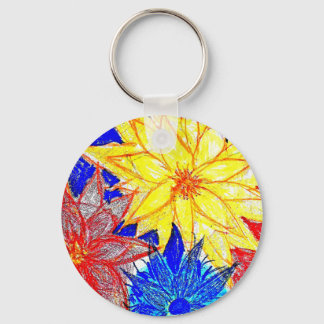 Contrasterende basis-Button-sleutelring Sleutelhanger