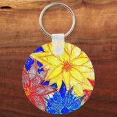 Contrasterende basis-Button-sleutelring Sleutelhanger (Voorkant)