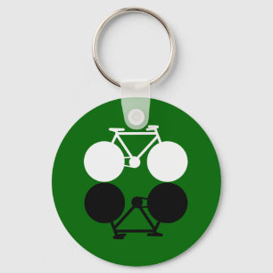contrasterende grafische fietsen sleutelhanger