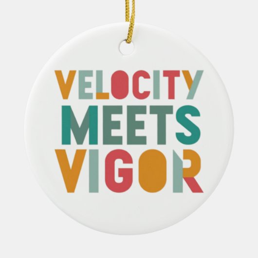 Contrasterende kleuren en dynamische typografie: e keramisch ornament (Voorkant)