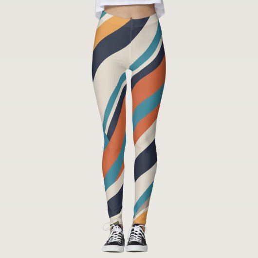 Contrasterende lijnen leggings (Voorkant)
