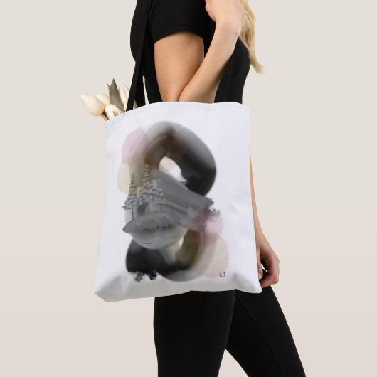 Contrasterende minimaal herbruikbare Abstracte kun Tote Bag (Dichtbij)