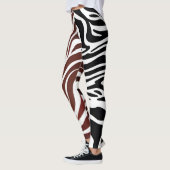 Contrasterende zwart wit bruin geruite Leggings (Links)