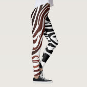 Contrasterende zwart wit bruin geruite Leggings (Rechts)
