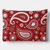 Contrasting White Paisley Print Cosmetic Bag Etui (Voorkant)