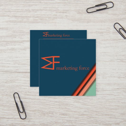 Contrastkleuren Professional Vierkante Visitekaartje (Voorkant / Achterkant in situ)