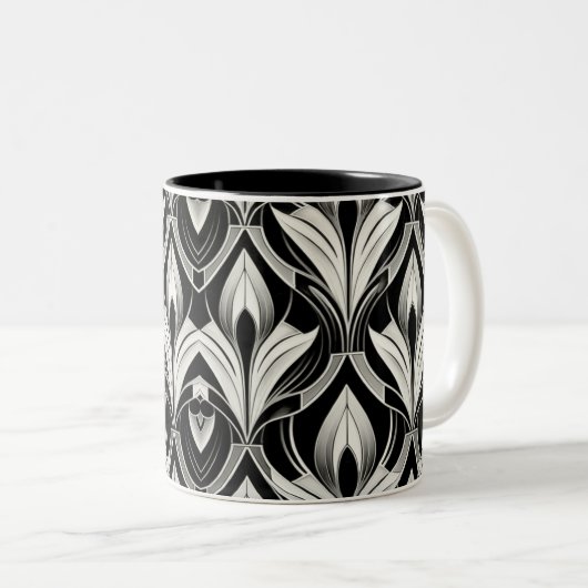 Contrastverhouding zwart/wit tweekleurige koffiemok (Voorkant rechts)