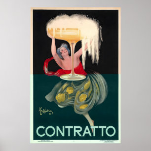 Contratto Food and Beverage Vintage Reisposter Poster