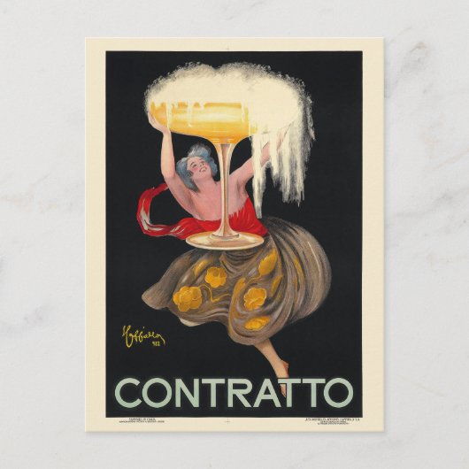 Contratto France Vintage Poster 1922 Briefkaart (Voorkant)